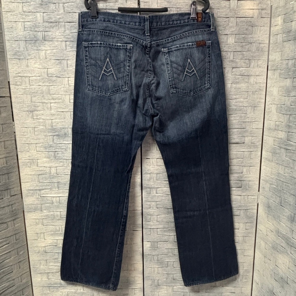Vintage 7 For All Mankind‎ "A" Pocket Mens 36 Dark Wash Bootcut  Made USA - Picture 2 of 9